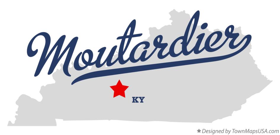 Map of Moutardier Kentucky KY