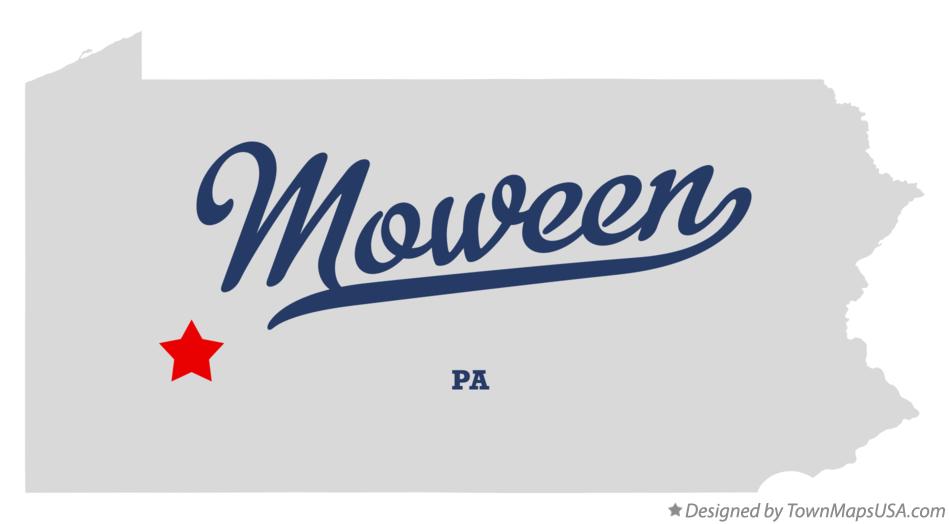 Map of Moween Pennsylvania PA