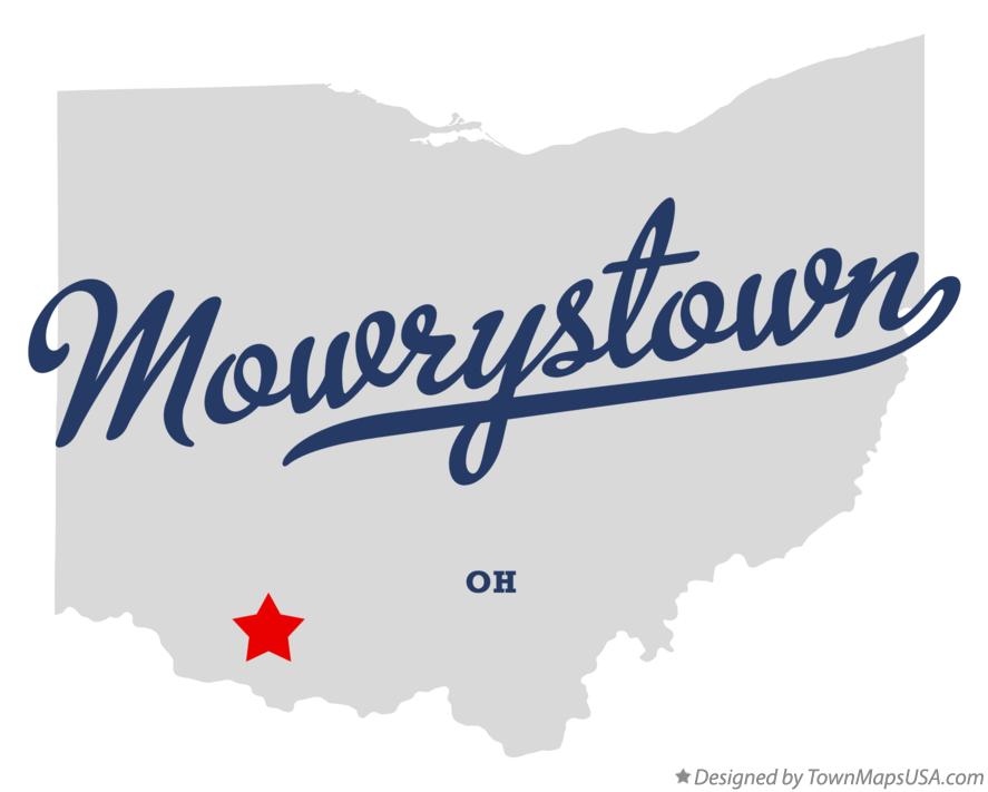 Map of Mowrystown Ohio OH