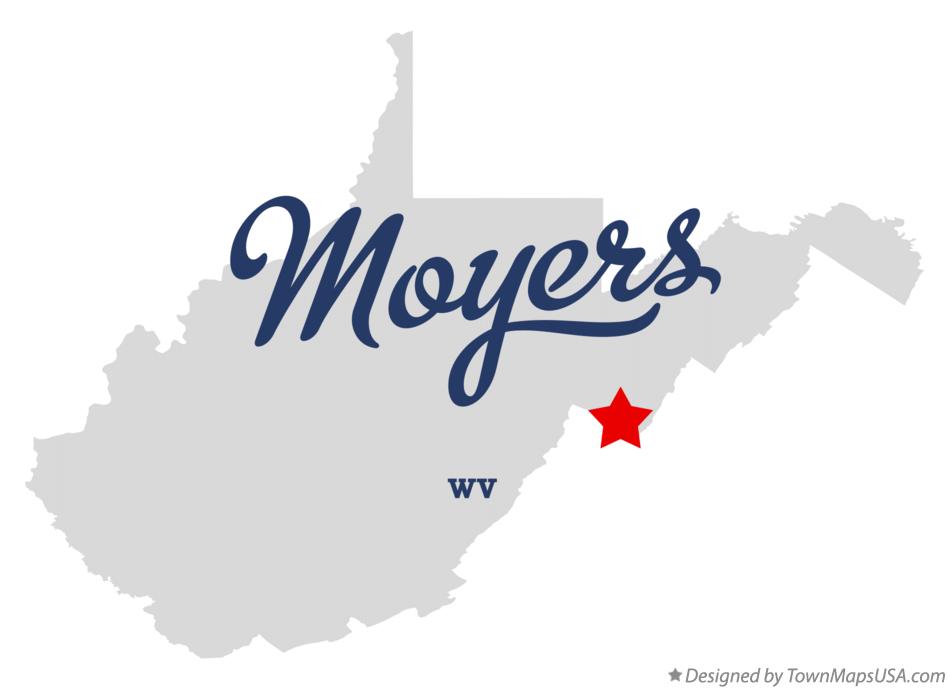 Map of Moyers West Virginia WV