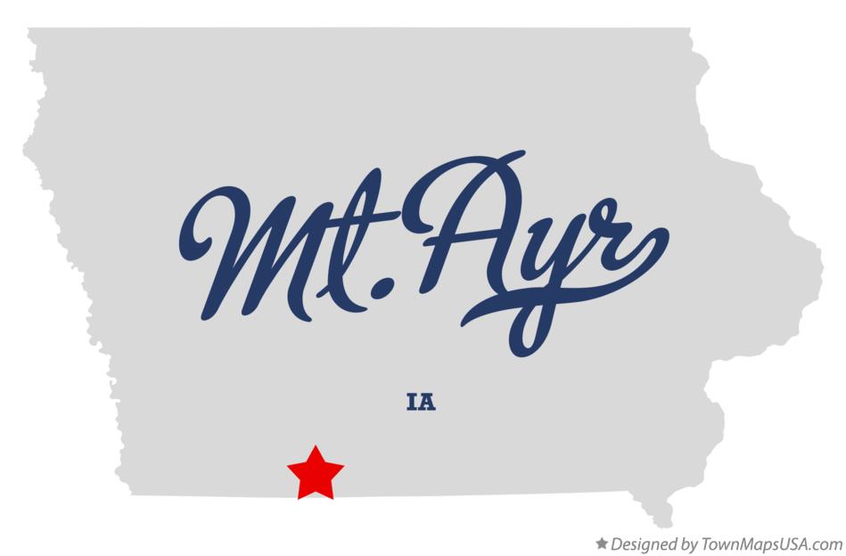 Map of Mt.Ayr Iowa IA