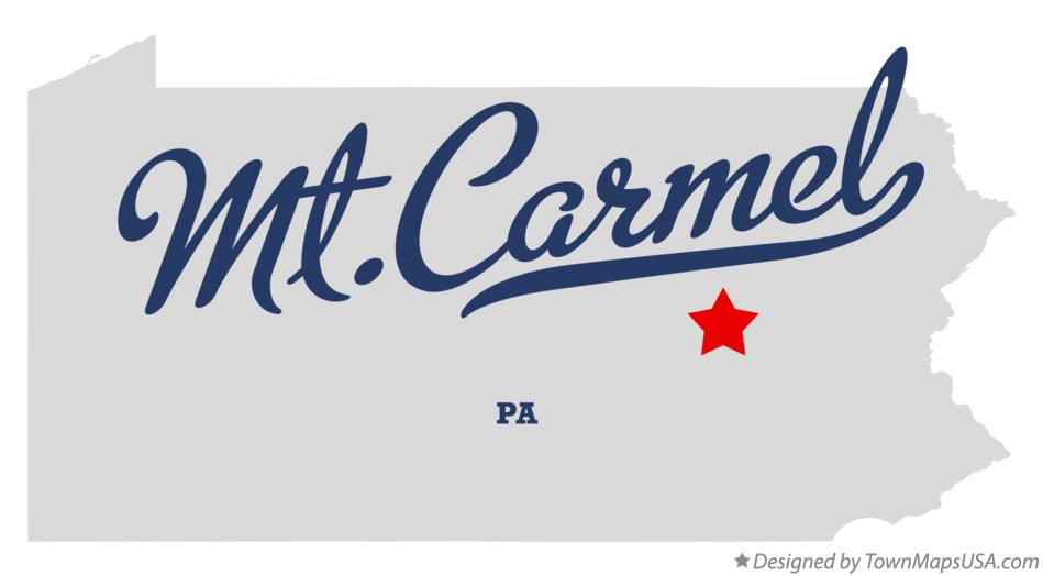 Map of Mt.Carmel Pennsylvania PA