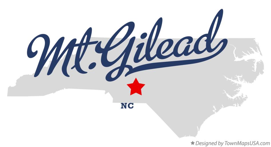 Map of Mt.Gilead North Carolina NC
