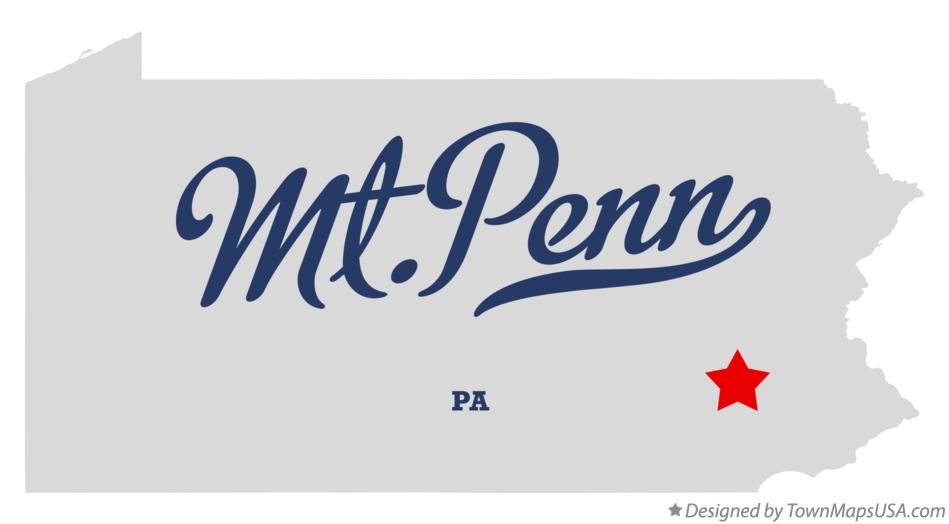 Map of Mt.Penn Pennsylvania PA