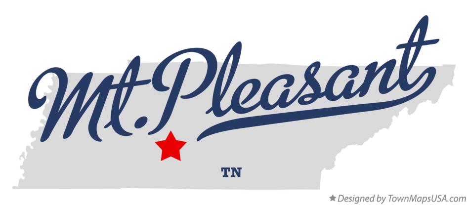 Map of Mt.Pleasant Tennessee TN