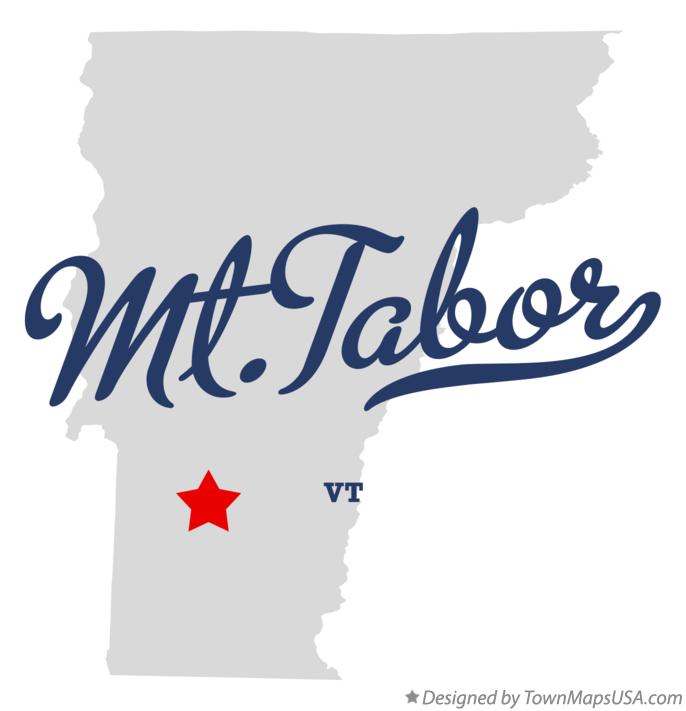 Map of Mt.Tabor Vermont VT