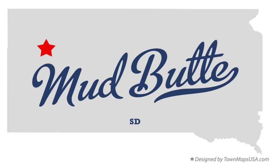 Map of Mud Butte South Dakota SD