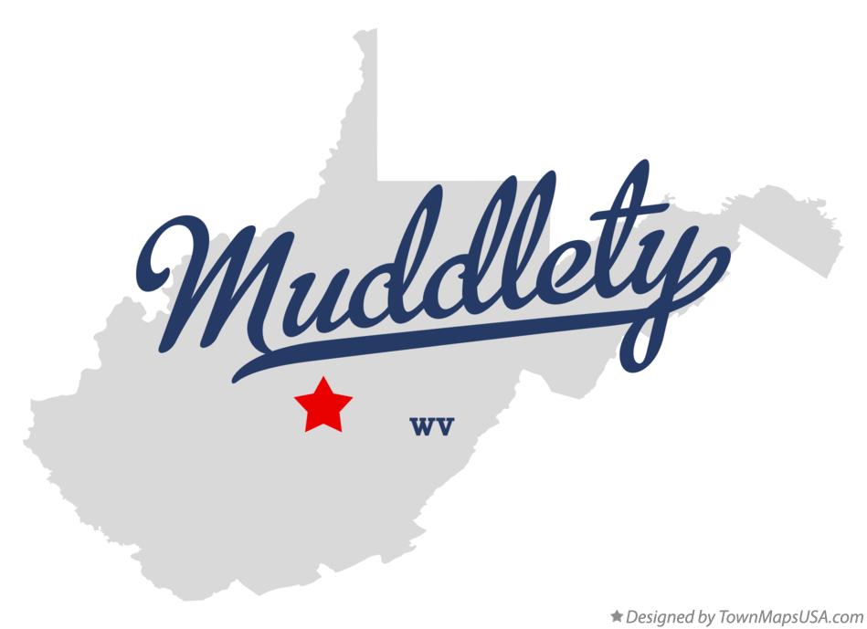 Map of Muddlety West Virginia WV