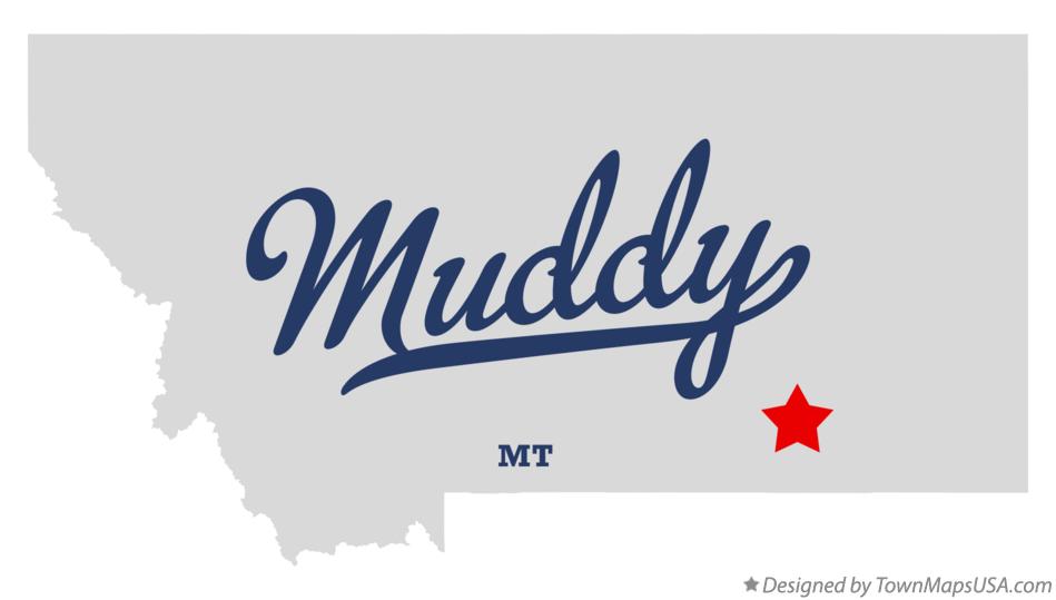 Map of Muddy Montana MT