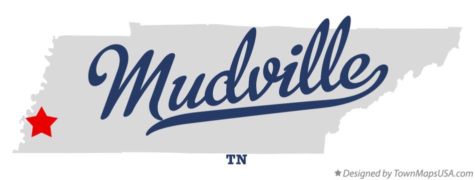 Map of Mudville Tennessee TN