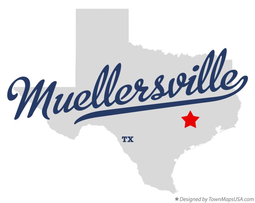 Map of Muellersville Texas TX