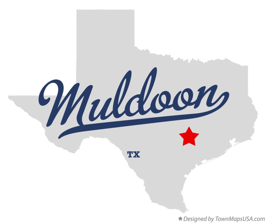 Map of Muldoon Texas TX