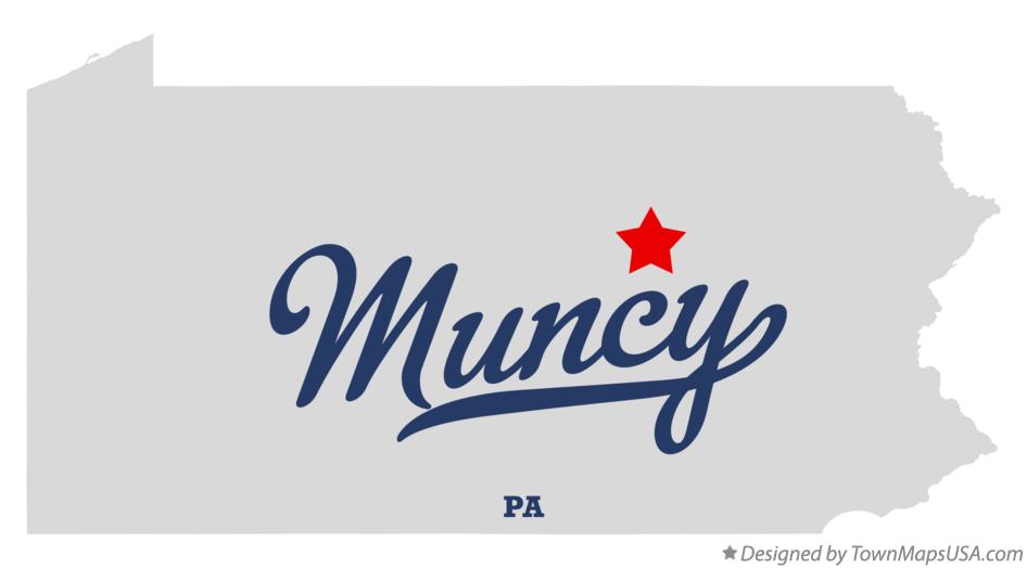 Map of Muncy Pennsylvania PA