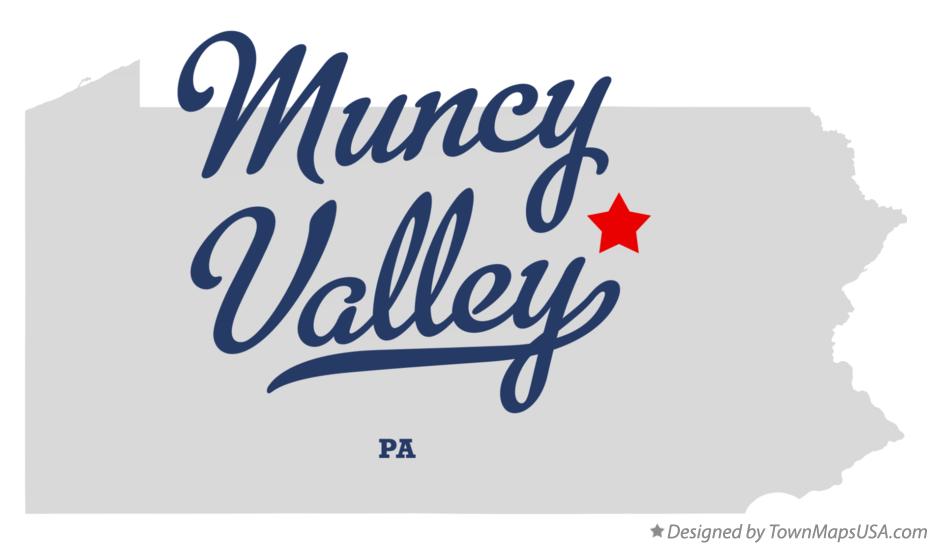 Map of Muncy Valley Pennsylvania PA