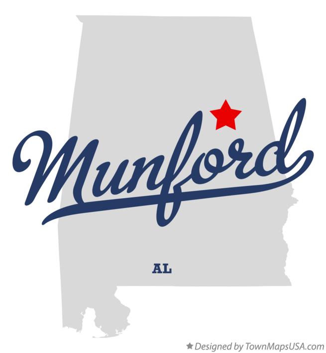 Map of Munford Alabama AL