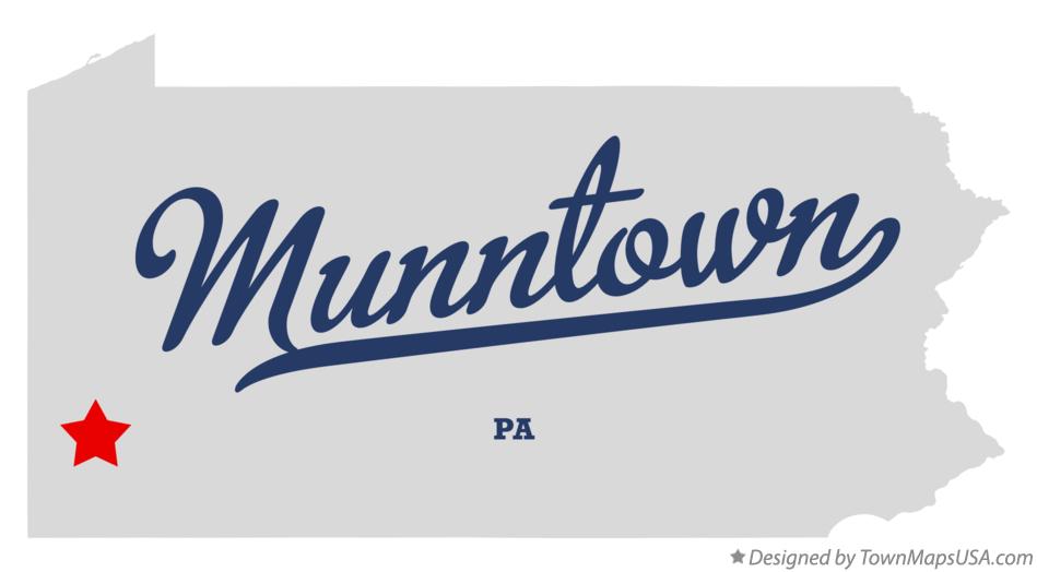 Map of Munntown Pennsylvania PA
