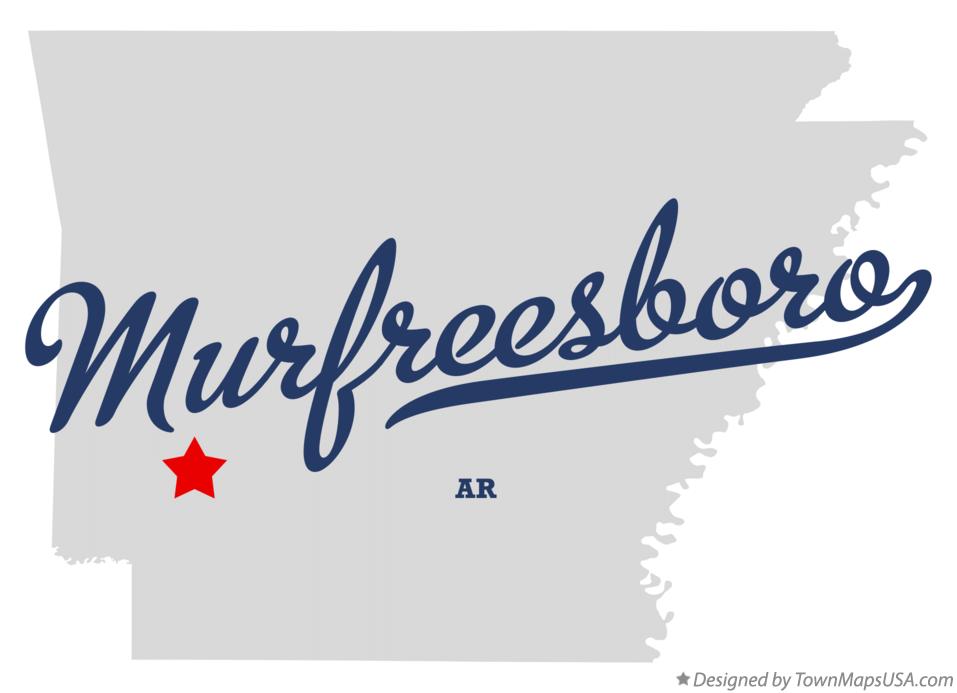 Map of Murfreesboro Arkansas AR
