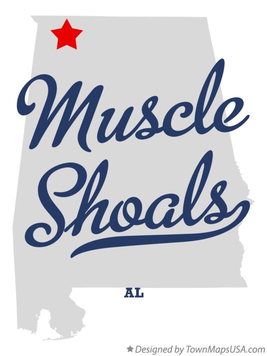 Map of Muscle Shoals Alabama AL