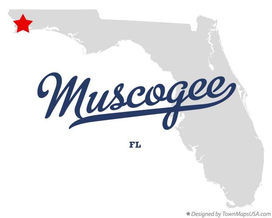 Map of Muscogee Florida FL