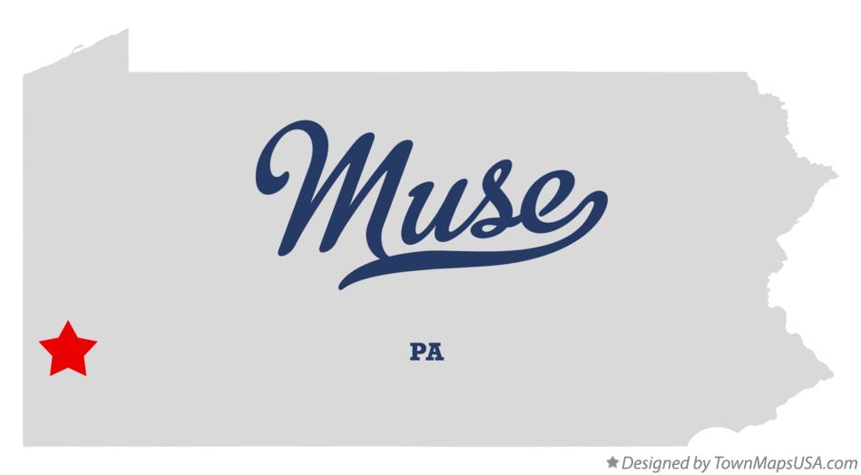 Map of Muse Pennsylvania PA