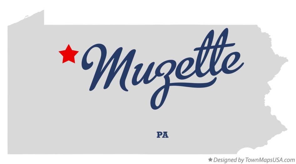 Map of Muzette Pennsylvania PA