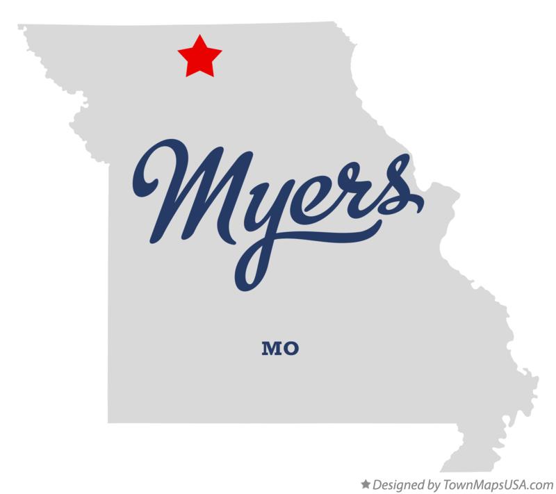 Map of Myers Missouri MO