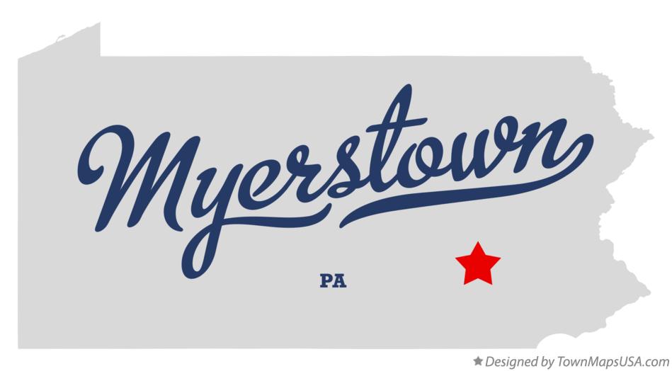Map of Myerstown Pennsylvania PA