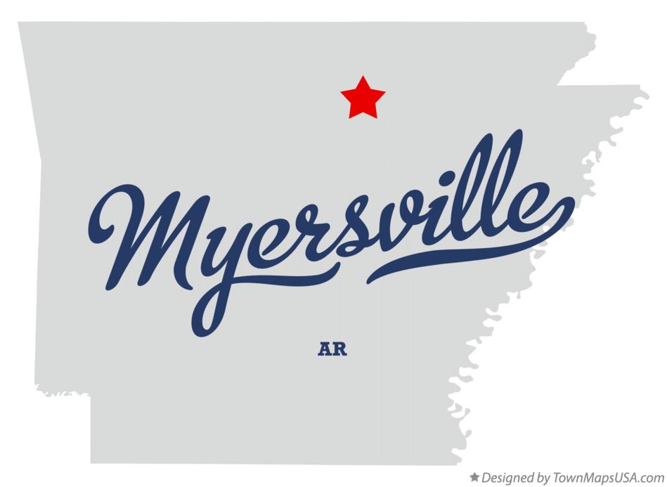 Map of Myersville Arkansas AR