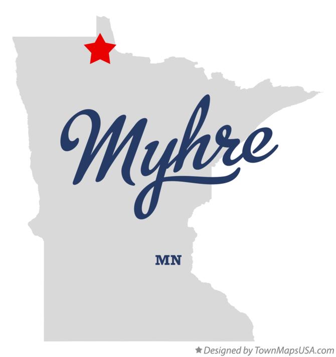 Map of Myhre Minnesota MN