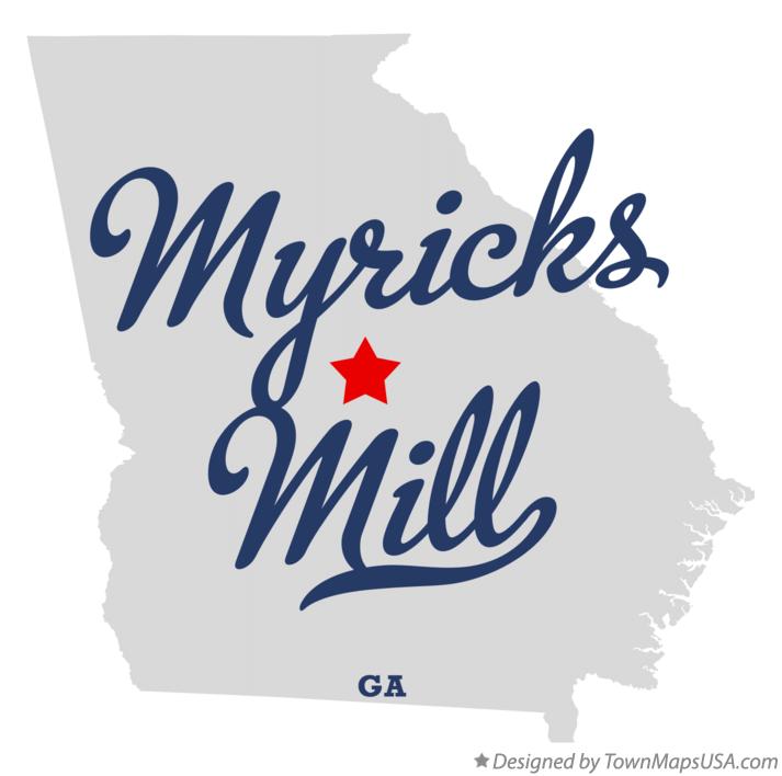 Map of Myricks Mill Georgia GA