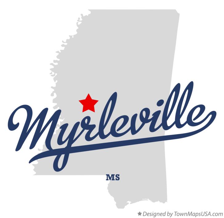 Map of Myrleville Mississippi MS