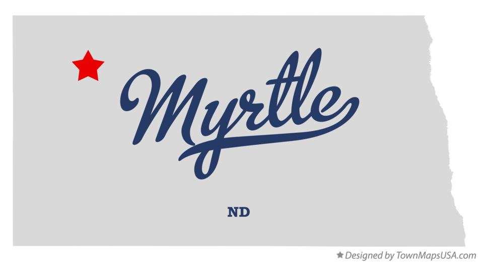 Map of Myrtle North Dakota ND