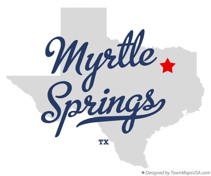 Map of Myrtle Springs Texas TX
