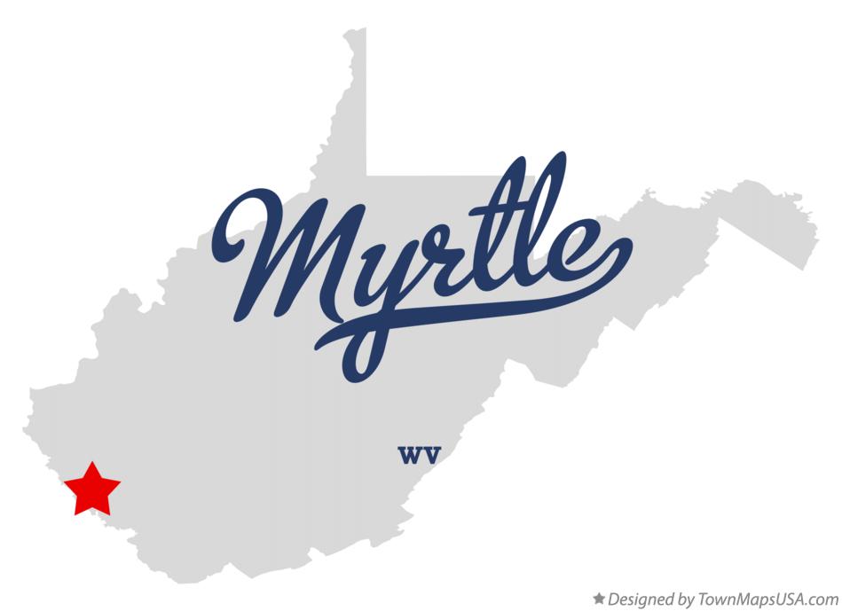 Map of Myrtle West Virginia WV