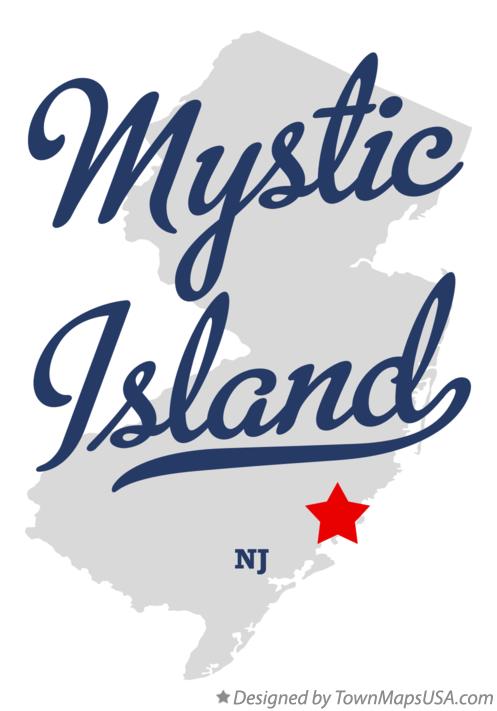 Map of Mystic Island New Jersey NJ