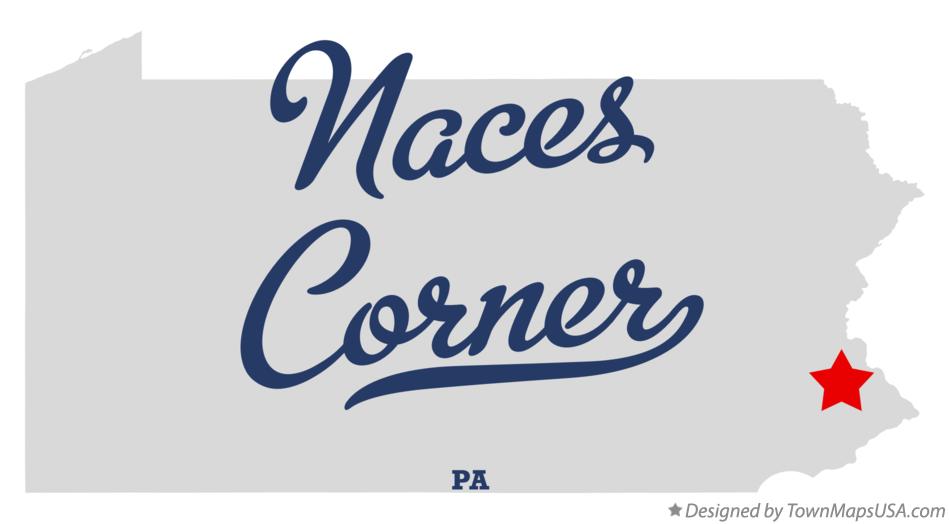 Map of Naces Corner Pennsylvania PA