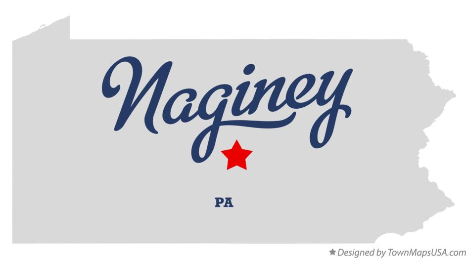 Map of Naginey Pennsylvania PA