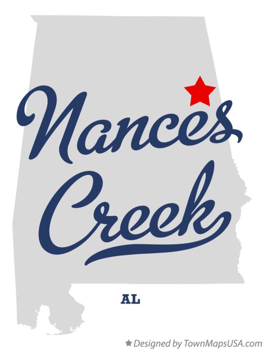 Map of Nances Creek Alabama AL