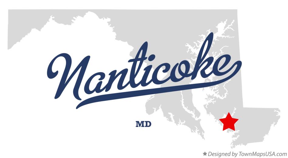 Map of Nanticoke Maryland MD
