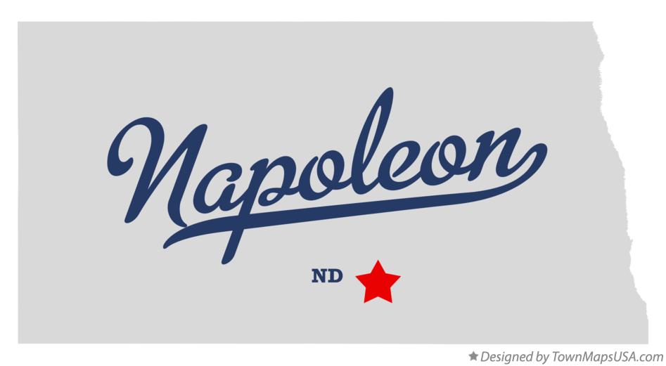 Map of Napoleon North Dakota ND
