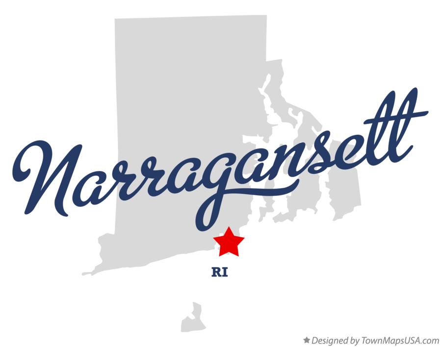 Map of Narragansett Rhode Island RI