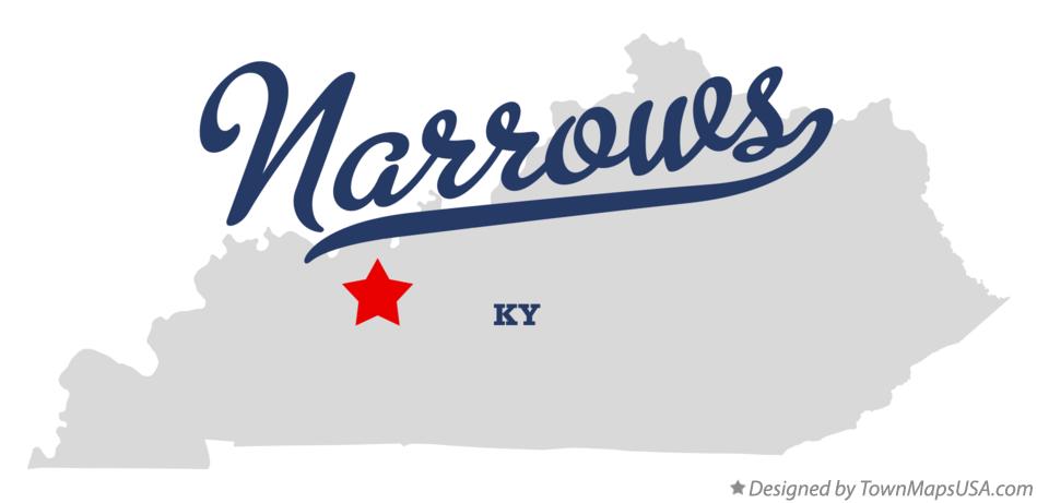 Map of Narrows Kentucky KY