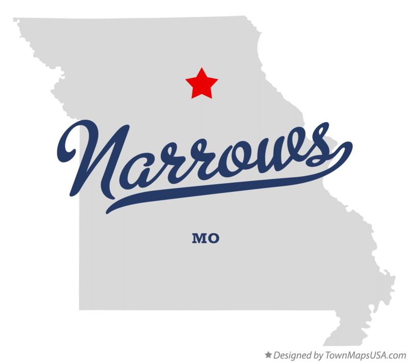 Map of Narrows Missouri MO