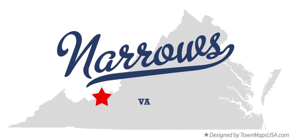 Map of Narrows Virginia VA
