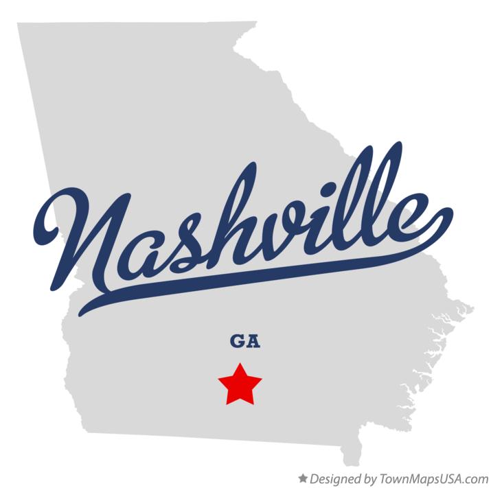 Map of Nashville Georgia GA