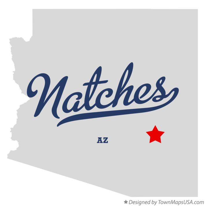 Map of Natches Arizona AZ