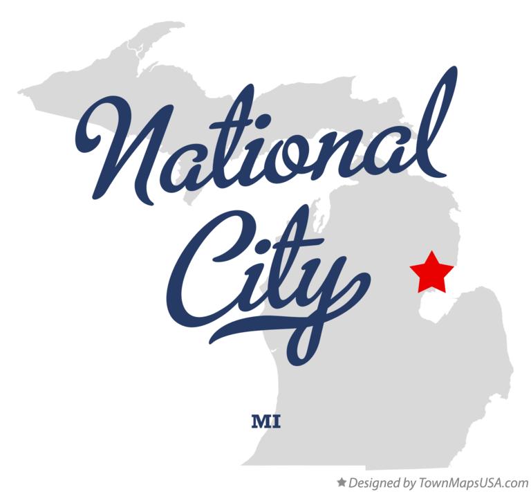 Map of National City Michigan MI