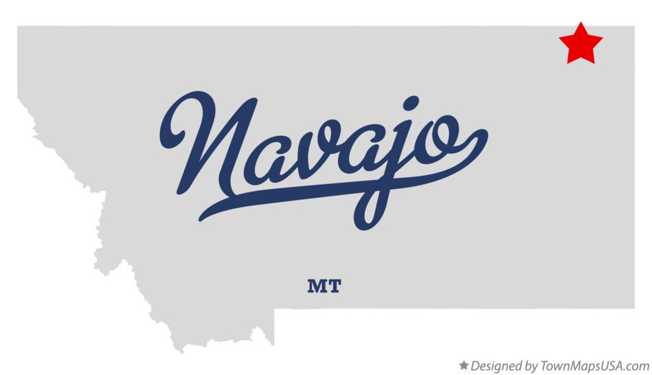 Map of Navajo Montana MT