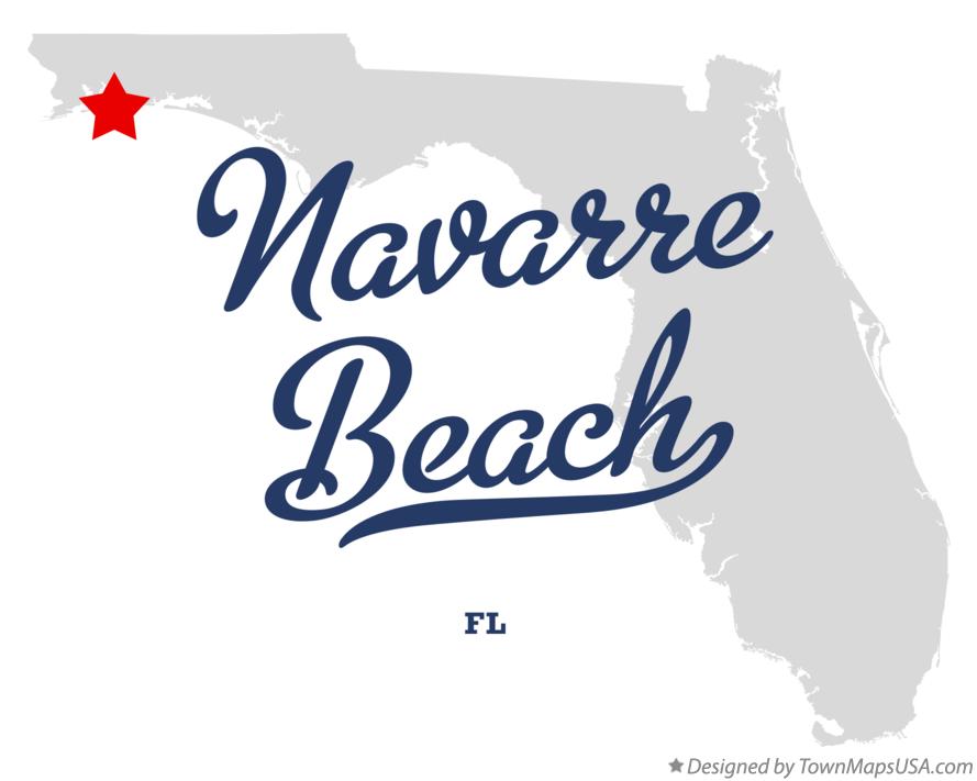 Map of Navarre Beach Florida FL