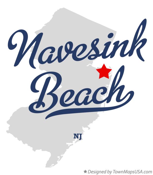 Map of Navesink Beach New Jersey NJ